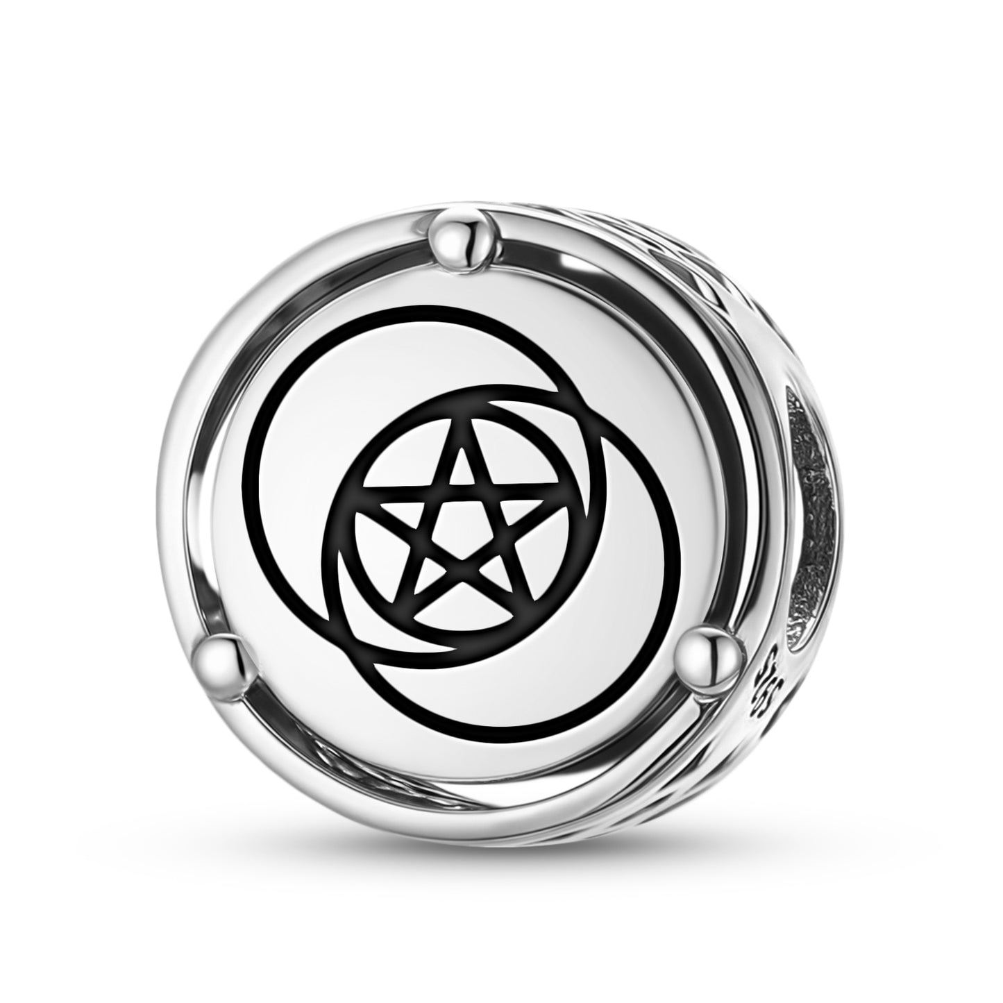 925 Sterling Silver Crop Circles Pentad Charms For Bracelets & Necklaces Pendants Beads Jewelry Fit Pan Bracelet Charm Ethnic Cultural Symbols Gifts For Women