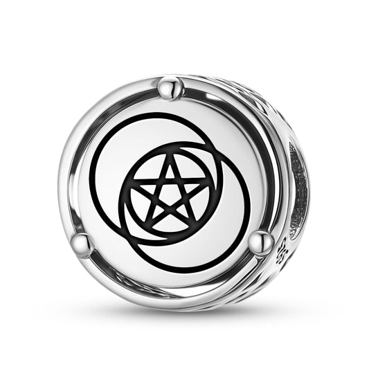 925 Sterling Silver Crop Circles Pentad Charms For Bracelets & Necklaces Pendants Beads Jewelry Fit Pan Bracelet Charm Ethnic Cultural Symbols Gifts For Women