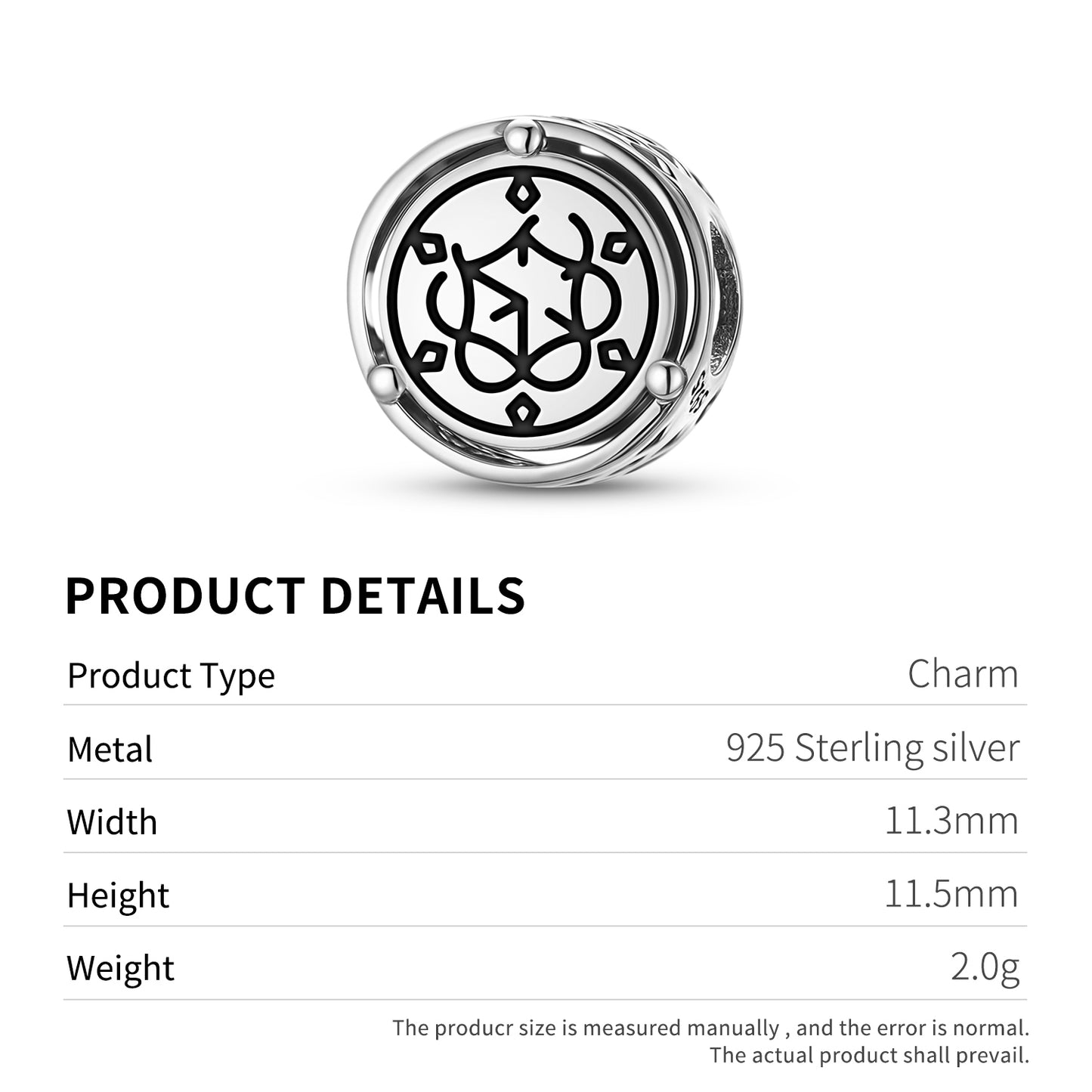 925 Sterling Silver Crop Circles Calendar Charms For Bracelets & Necklaces Pendants Beads Jewelry Fit Pan Bracelet Charm Ethnic Cultural Symbols Gifts For Women