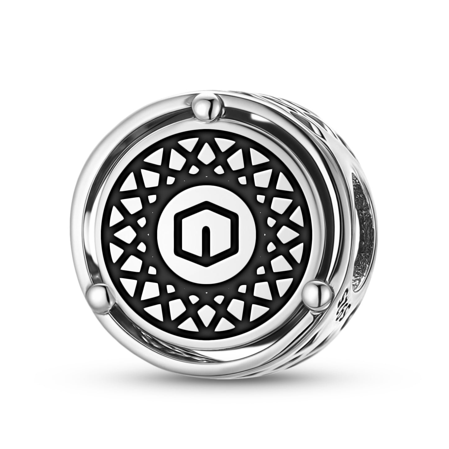 925 Sterling Silver Crop Circles Metatron’s Cube Charms For Bracelets & Necklaces Pendants Beads Jewelry Fit Pan Bracelet Charm Ethnic Cultural Symbols Gifts For Women