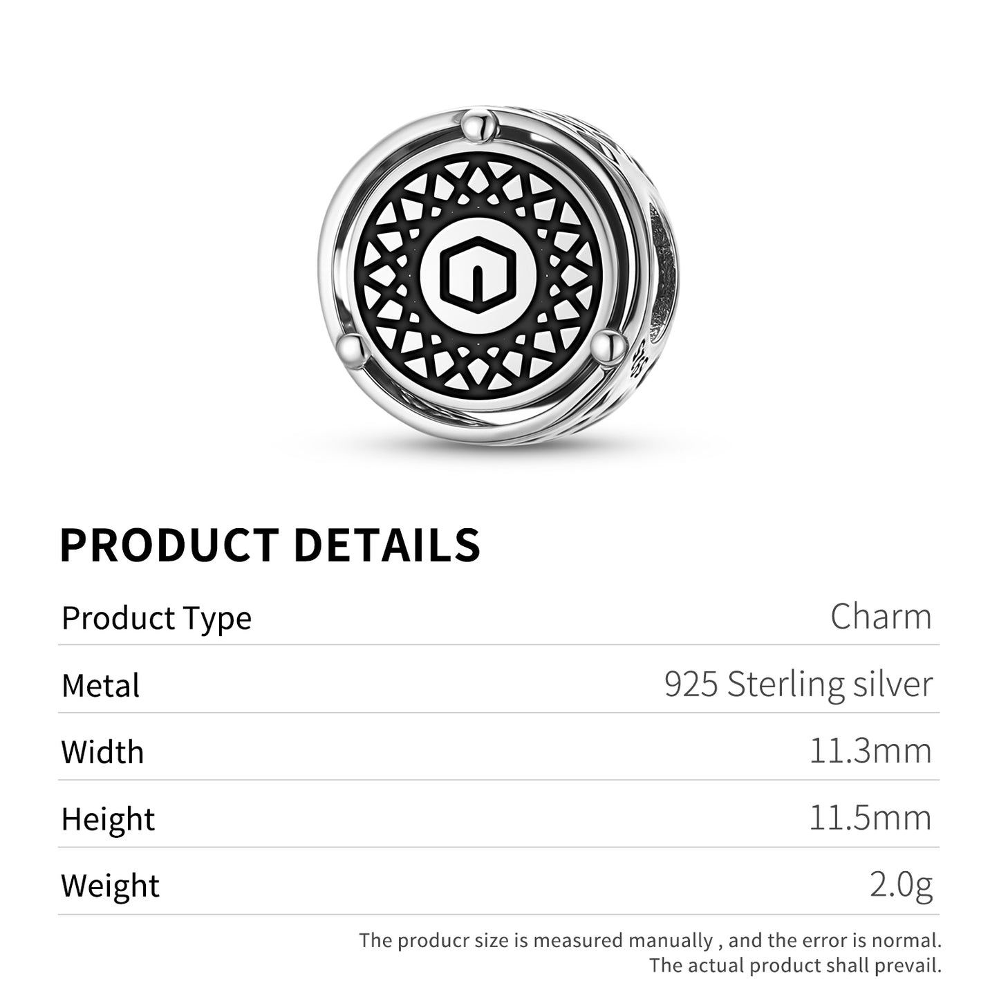 925 Sterling Silver Crop Circles Metatron’s Cube Charms For Bracelets & Necklaces Pendants Beads Jewelry Fit Pan Bracelet Charm Ethnic Cultural Symbols Gifts For Women