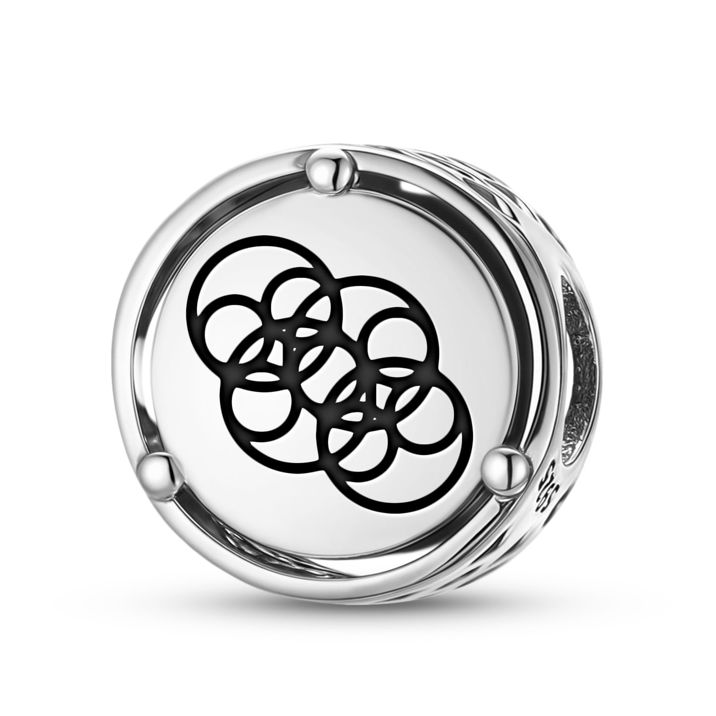 925 Sterling Silver Crop Circles Braid Pattern Charms For Bracelets & Necklaces Pendants Beads Jewelry Fit Pan Bracelet Charm Ethnic Cultural Symbols Gifts For Women