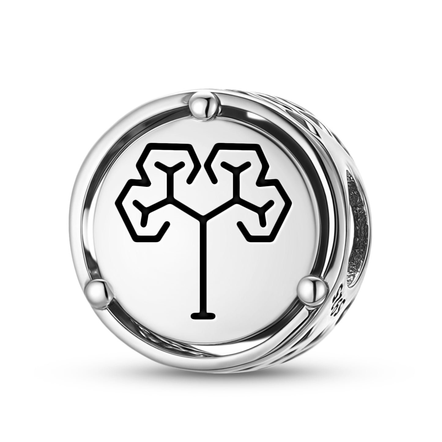 925 Sterling Silver Crop Circles Golden Tree Charms For Bracelets & Necklaces Pendants Beads Jewelry Fit Pan Bracelet Charm Ethnic Cultural Symbols Gifts For Women