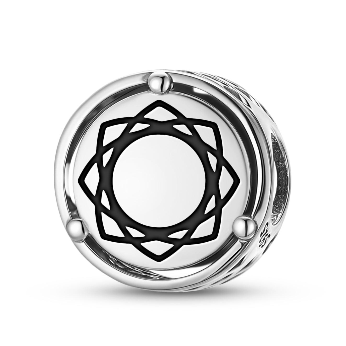925 Sterling Silver Crop Circles Twelve Fold Vesica Charms For Bracelets & Necklaces Pendants Beads Jewelry Fit Pan Bracelet Charm Ethnic Cultural Symbols Gifts For Women