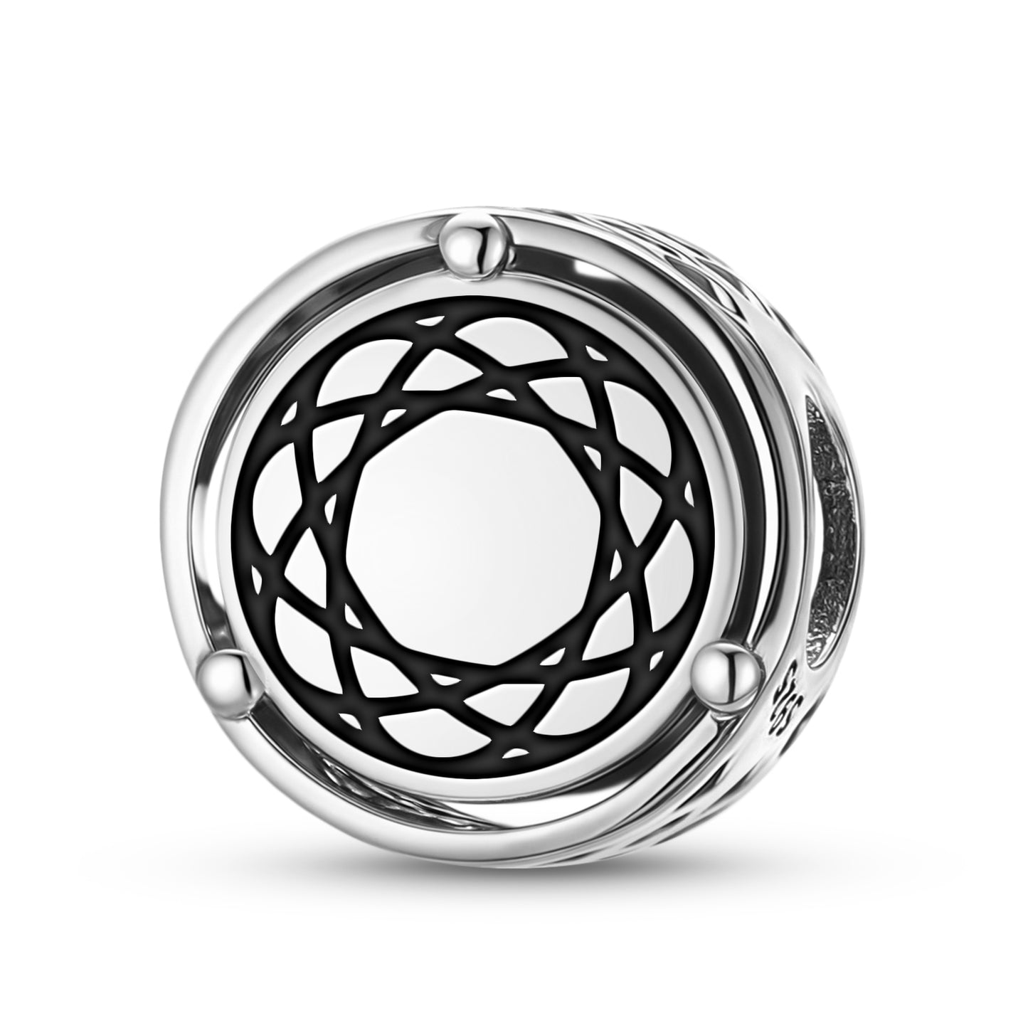 925 Sterling Silver Crop Circles Torus Charms For Bracelets & Necklaces Pendants Beads Jewelry Fit Pan Bracelet Charm Ethnic Cultural Symbols Gifts For Women