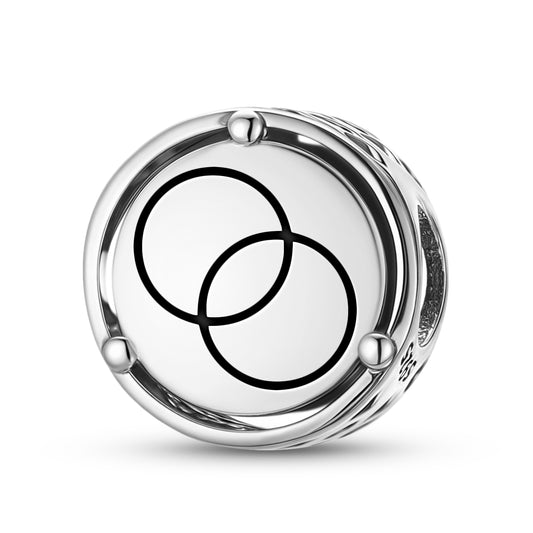 925 Sterling Silver Crop Circles Dyad Vesica Pisces Charms For Bracelets & Necklaces Pendants Beads Jewelry Fit Pan Bracelet Charm Ethnic Cultural Symbols Gifts For Women