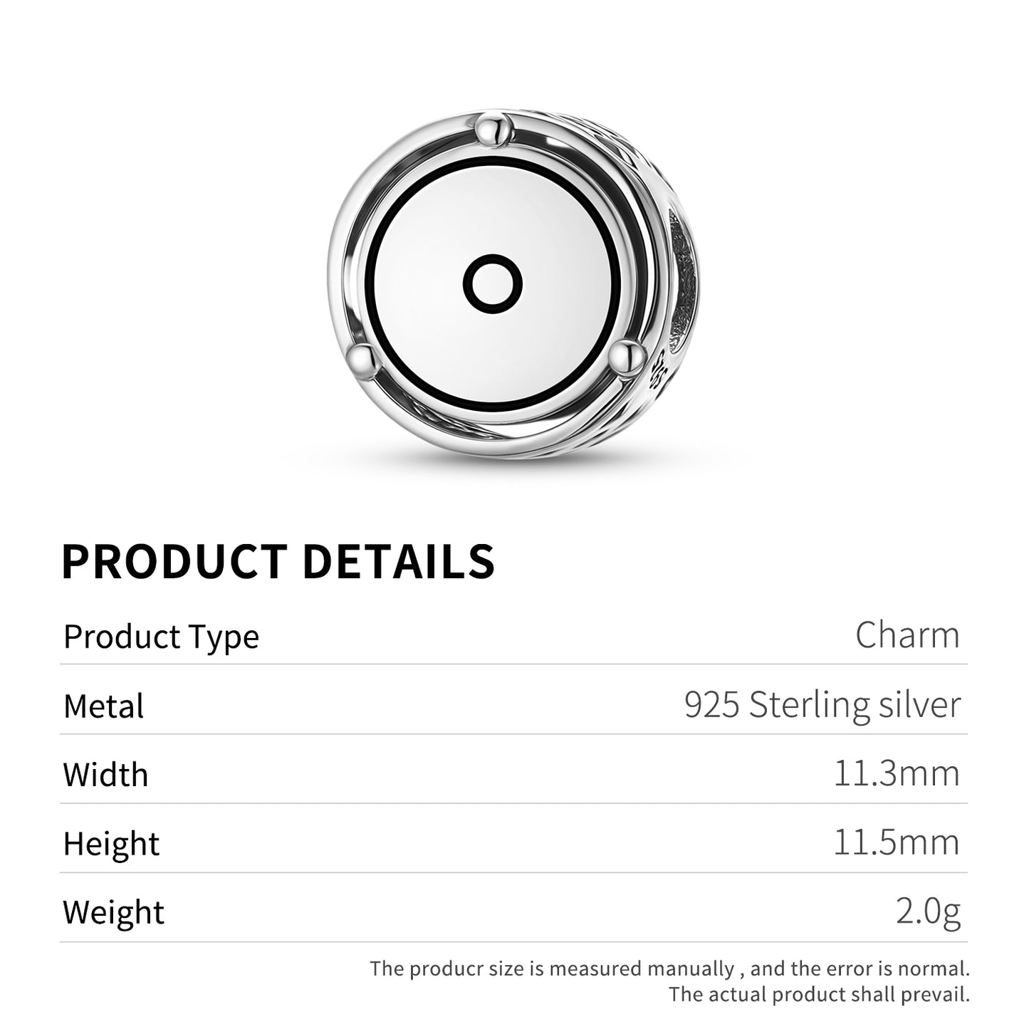 925 Sterling Silver Crop Circles Monad Charms For Bracelets & Necklaces Pendants Beads Jewelry Fit Pan Bracelet Charm Ethnic Cultural Symbols Gifts For Women