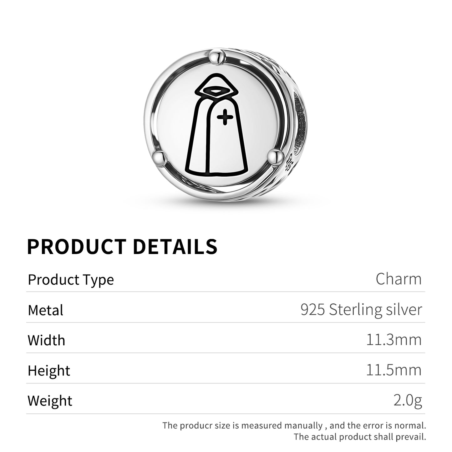 925 Sterling Silver Templar Templar White Cloak Charms For Bracelets & Necklaces Pendants Beads Jewelry Fit Pan Bracelet Charm Ethnic Cultural Symbols Gifts For Women