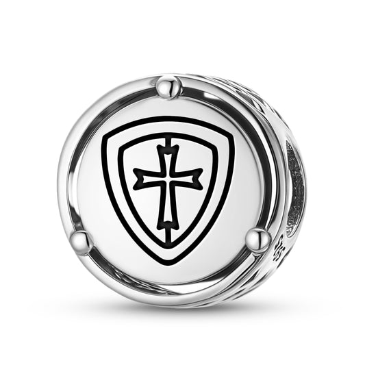 925 Sterling Silver Templar Templar Shield Charms For Bracelets & Necklaces Pendants Beads Jewelry Fit Pan Bracelet Charm Ethnic Cultural Symbols Gifts For Women