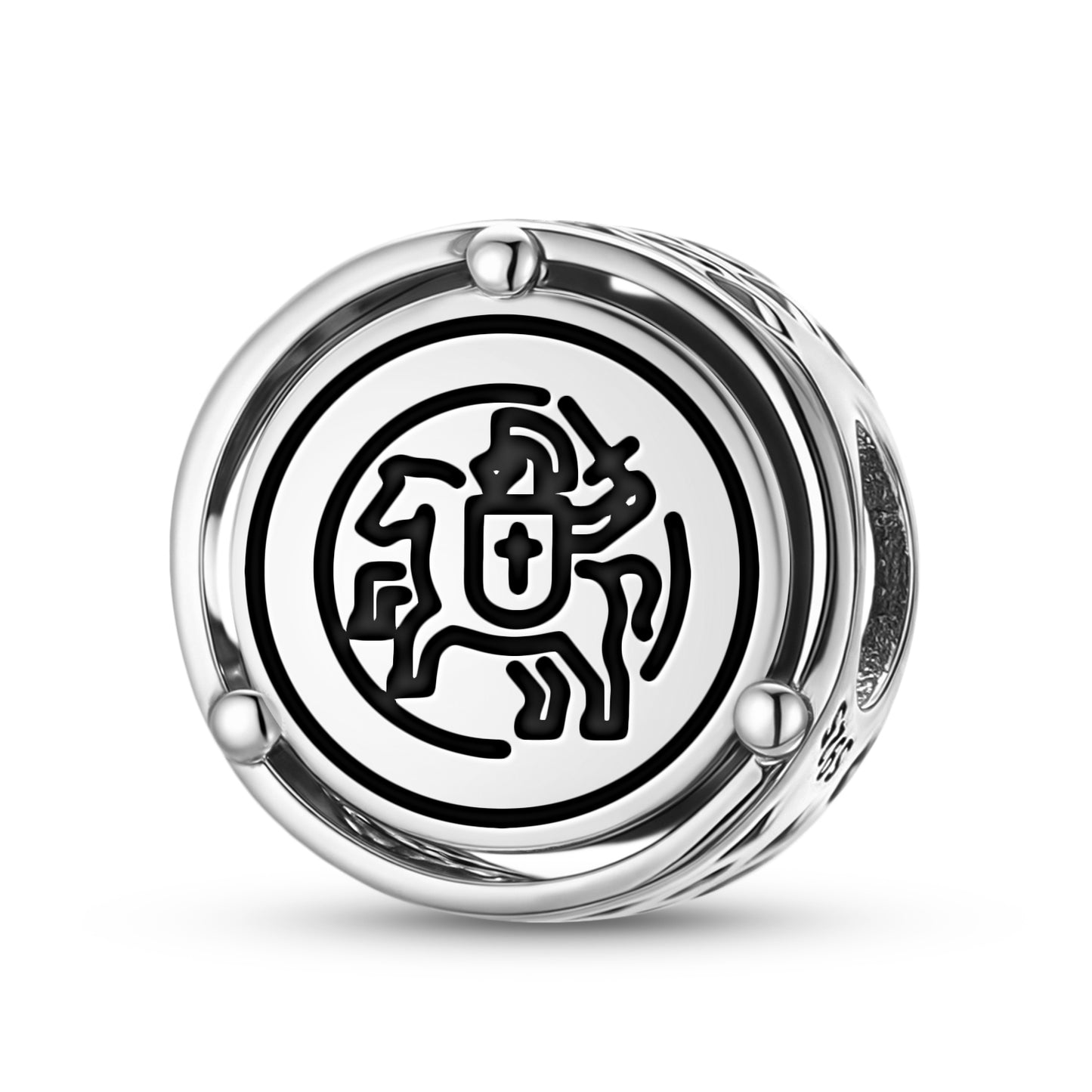 925 Sterling Silver Templar Knight On The Horse Charms For Bracelets & Necklaces Pendants Beads Jewelry Fit Pan Bracelet Charm Ethnic Cultural Symbols Gifts For Women