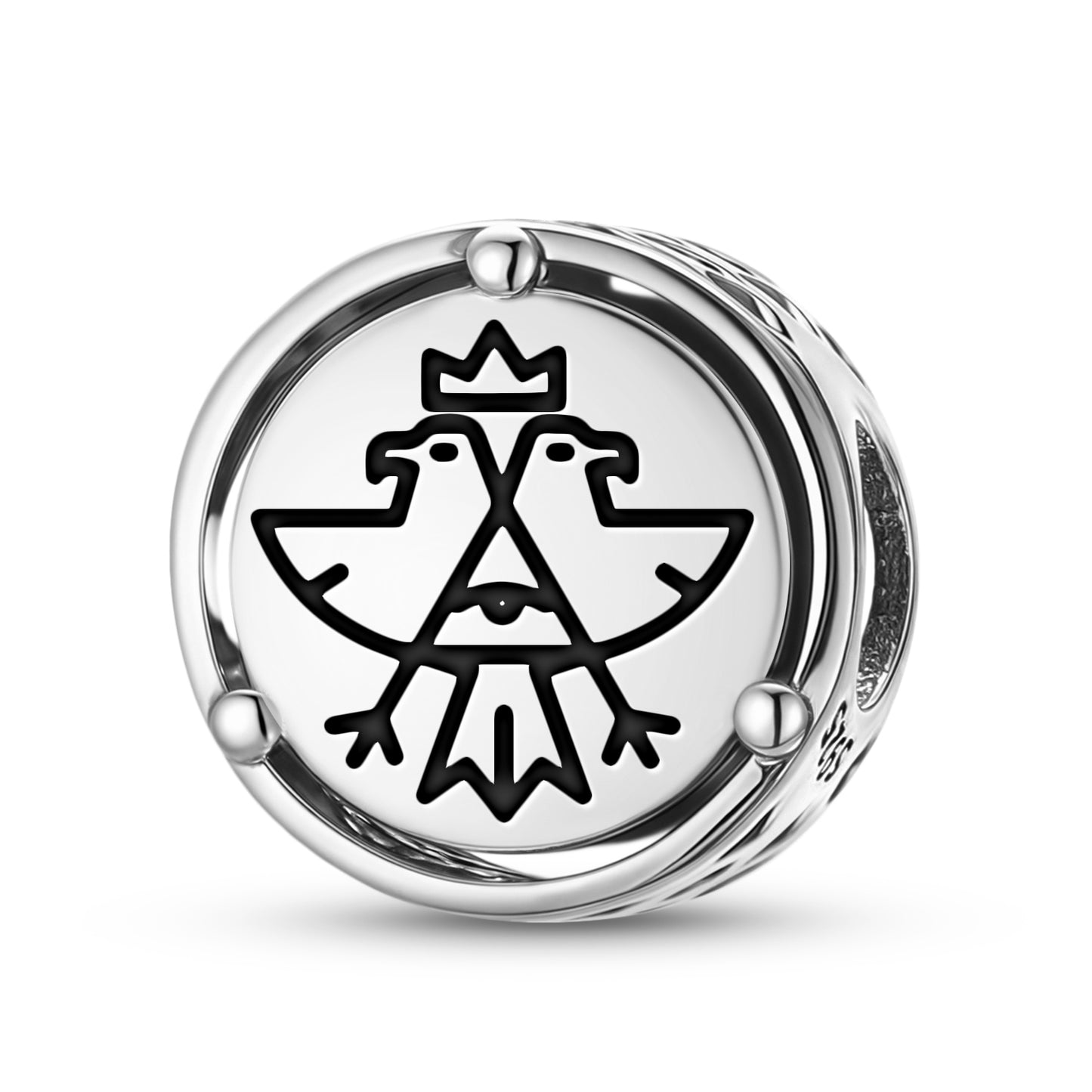 925 Sterling Silver Templar White Eagle Charms For Bracelets & Necklaces Pendants Beads Jewelry Fit Pan Bracelet Charm Ethnic Cultural Symbols Gifts For Women