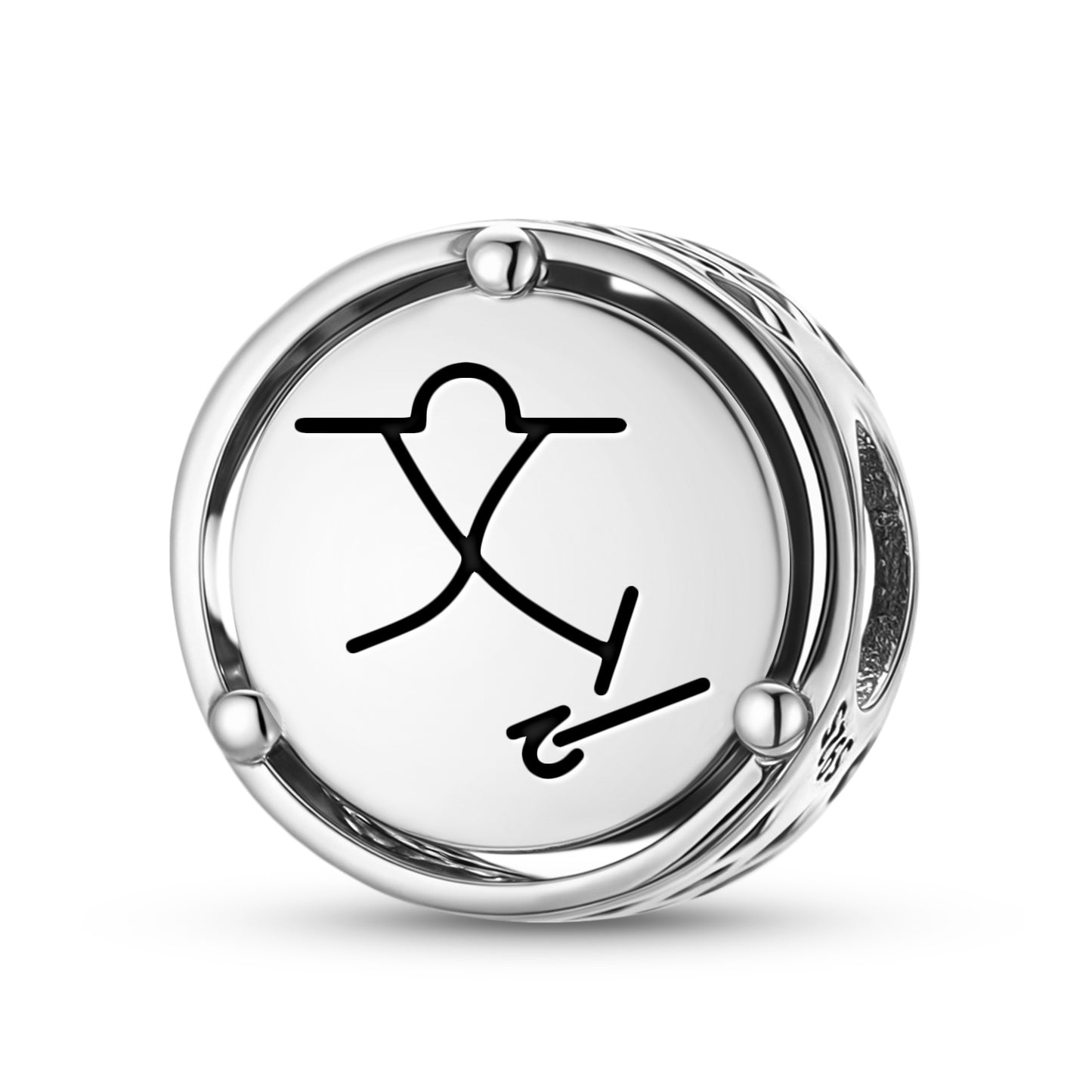 925 Sterling Silver Reiki KI YIN CHI Charms For Bracelets & Necklaces Pendants Beads Jewelry Fit Pan Bracelet Charm Ethnic Cultural Symbols Gifts For Women