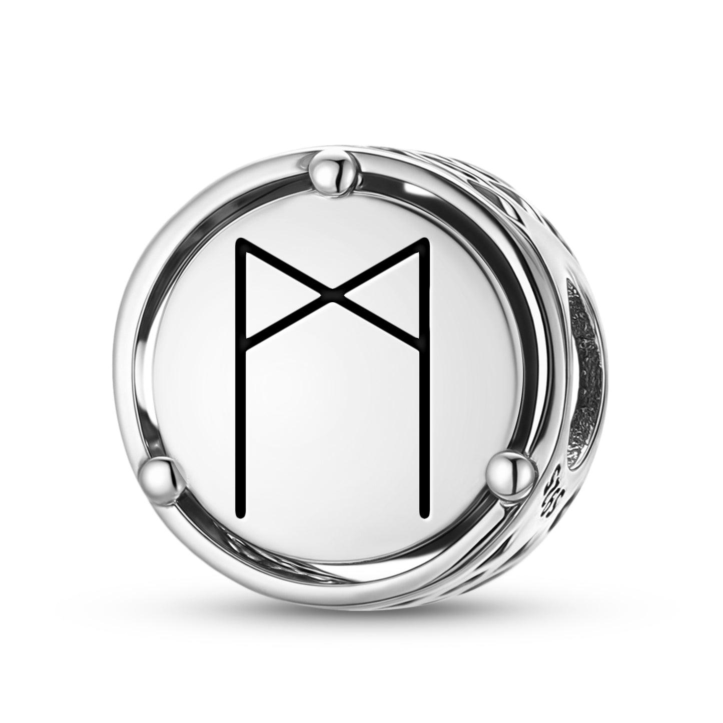 925 Sterling Silver Reiki MANNAZ Charms For Bracelets & Necklaces Pendants Beads Jewelry Fit Pan Bracelet Charm Ethnic Cultural Symbols Gifts For Women