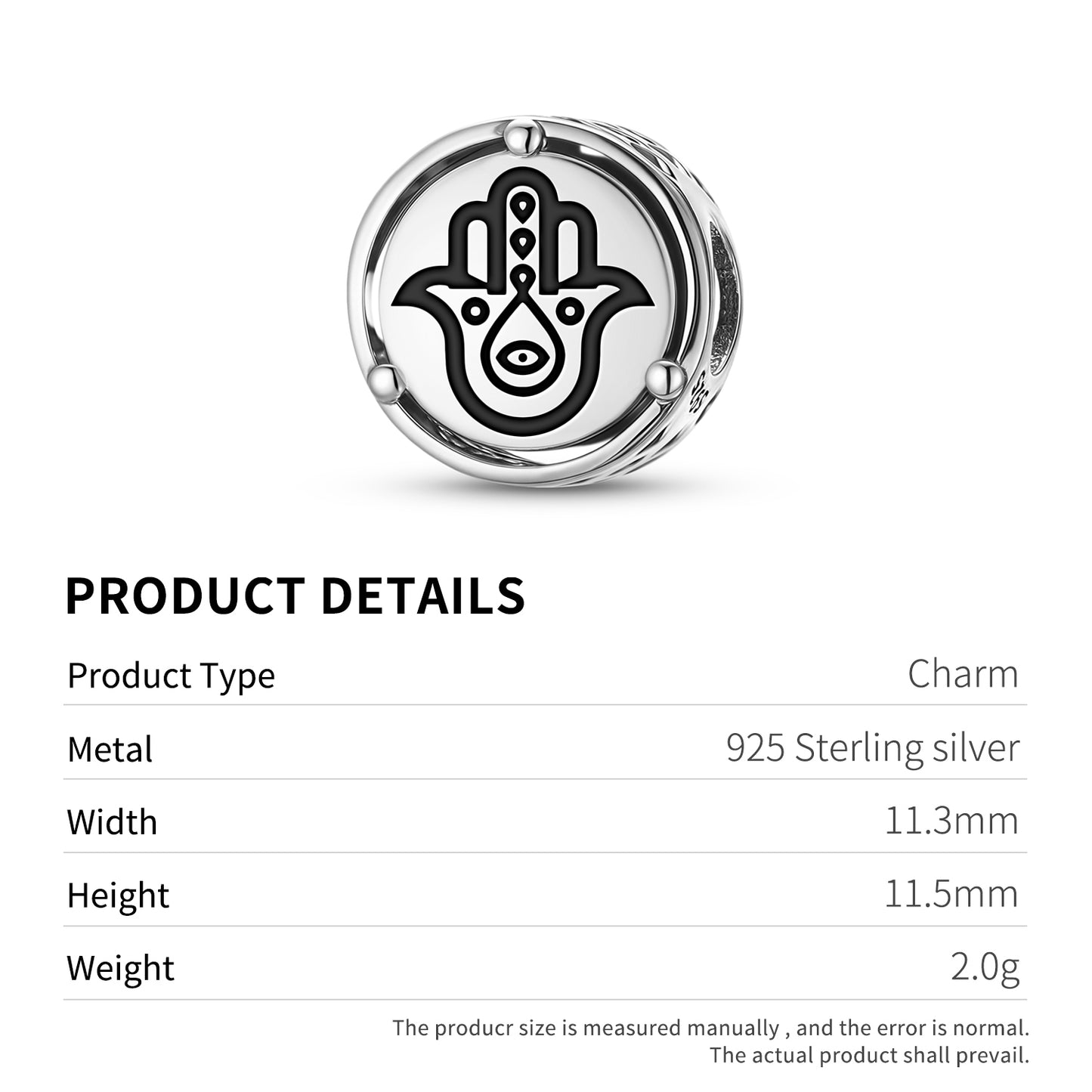 925 Sterling Silver Hindu Hamsa Hand Charms For Bracelets & Necklaces Pendants Beads Jewelry Fit Pan Bracelet Charm Ethnic Cultural Symbols Gifts For Women