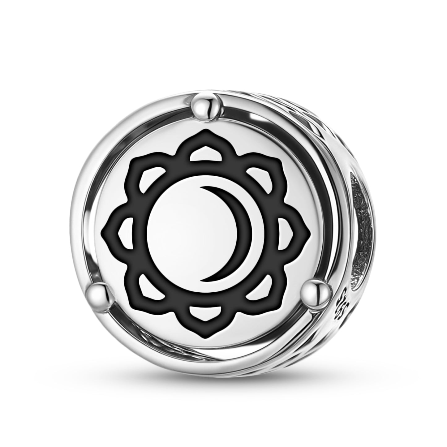 925 Sterling Silver Hindu Chandra Charms For Bracelets & Necklaces Pendants Beads Jewelry Fit Pan Bracelet Charm Ethnic Cultural Symbols Gifts For Women