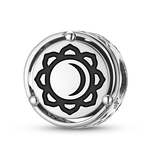 925 Sterling Silver Hindu Chandra Charms For Bracelets & Necklaces Pendants Beads Jewelry Fit Pan Bracelet Charm Ethnic Cultural Symbols Gifts For Women