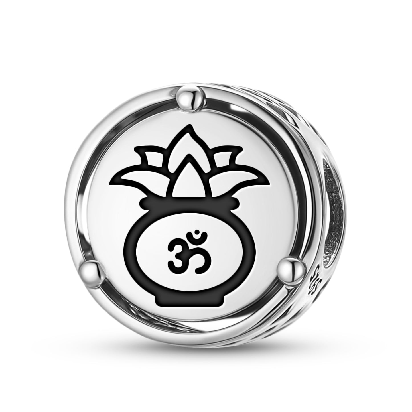 925 Sterling Silver Hindu Kalasha Charms For Bracelets & Necklaces Pendants Beads Jewelry Fit Pan Bracelet Charm Ethnic Cultural Symbols Gifts For Women