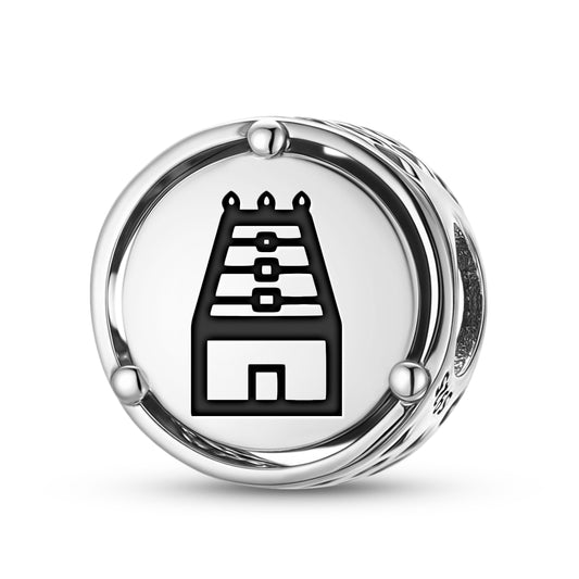 925 Sterling Silver Hindu Gopuras Charms For Bracelets & Necklaces Pendants Beads Jewelry Fit Pan Bracelet Charm Ethnic Cultural Symbols Gifts For Women