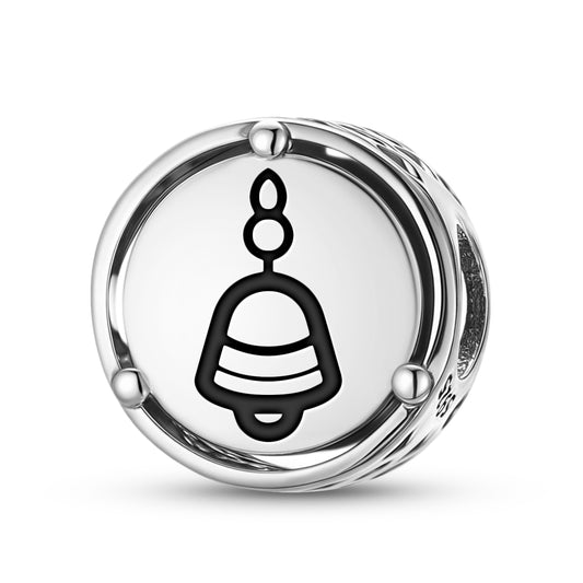 925 Sterling Silver Hindu Ghanta Charms For Bracelets & Necklaces Pendants Beads Jewelry Fit Pan Bracelet Charm Ethnic Cultural Symbols Gifts For Women