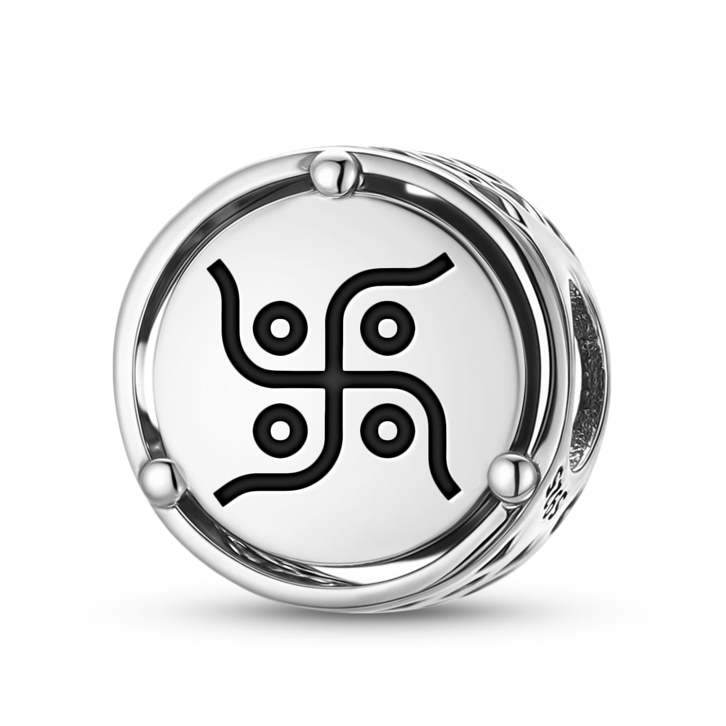 925 Sterling Silver Hindu Swastika Hindu Charms For Bracelets & Necklaces Pendants Beads Jewelry Fit Pan Bracelet Charm Ethnic Cultural Symbols Gifts For Women
