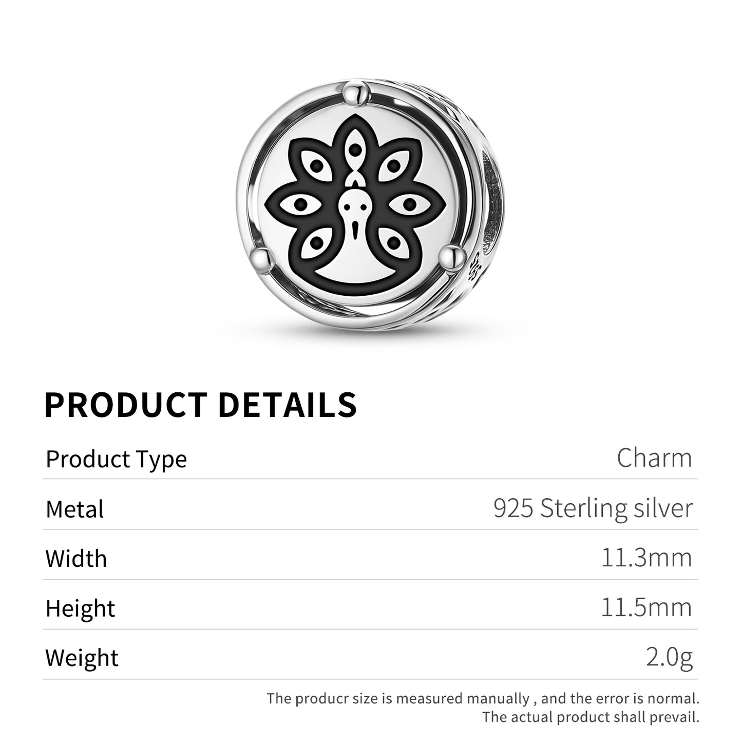 925 Sterling Silver Hindu Mayil Mayur Charms For Bracelets & Necklaces Pendants Beads Jewelry Fit Pan Bracelet Charm Ethnic Cultural Symbols Gifts For Women