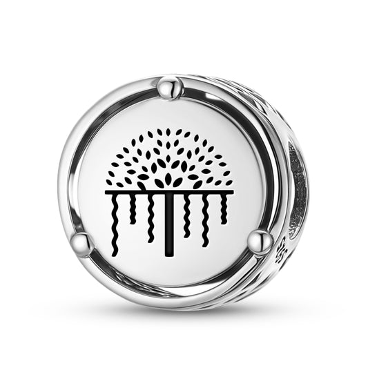 925 Sterling Silver Hindu Vata Banyan Tree Charms For Bracelets & Necklaces Pendants Beads Jewelry Fit Pan Bracelet Charm Ethnic Cultural Symbols Gifts For Women
