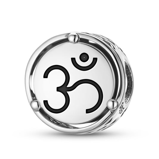 925 Sterling Silver Hindu Om – Aum Charms For Bracelets & Necklaces Pendants Beads Jewelry Fit Pan Bracelet Charm Ethnic Cultural Symbols Gifts For Women