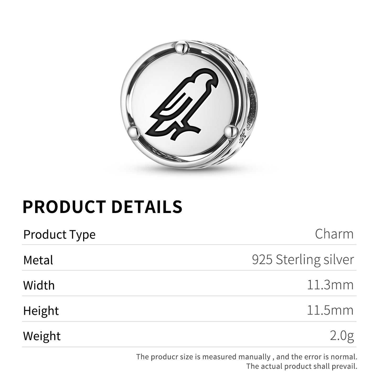 925 Sterling Silver Animal HAWK Charms For Bracelets & Necklaces Pendants Beads Jewelry Fit Pan Bracelet Charm Ethnic Cultural Symbols Gifts For Women