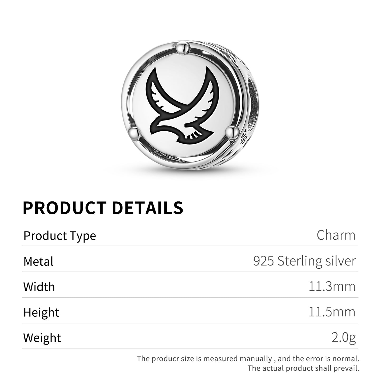 925 Sterling Silver Animal FALCON Charms For Bracelets & Necklaces Pendants Beads Jewelry Fit Pan Bracelet Charm Ethnic Cultural Symbols Gifts For Women