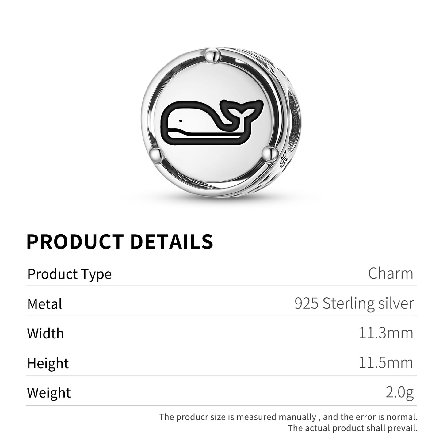 925 Sterling Silver Animal WHALE Charms For Bracelets & Necklaces Pendants Beads Jewelry Fit Pan Bracelet Charm Ethnic Cultural Symbols Gifts For Women