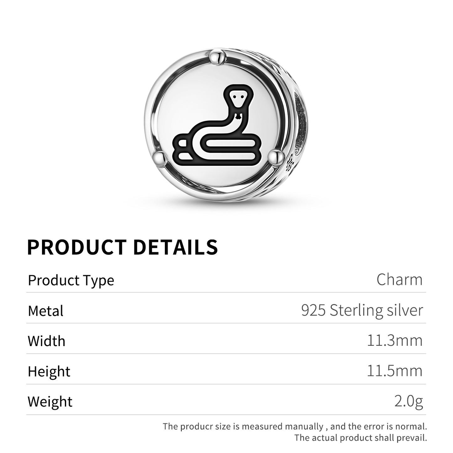 925 Sterling Silver Animal SERPENT Charms For Bracelets & Necklaces Pendants Beads Jewelry Fit Pan Bracelet Charm Ethnic Cultural Symbols Gifts For Women