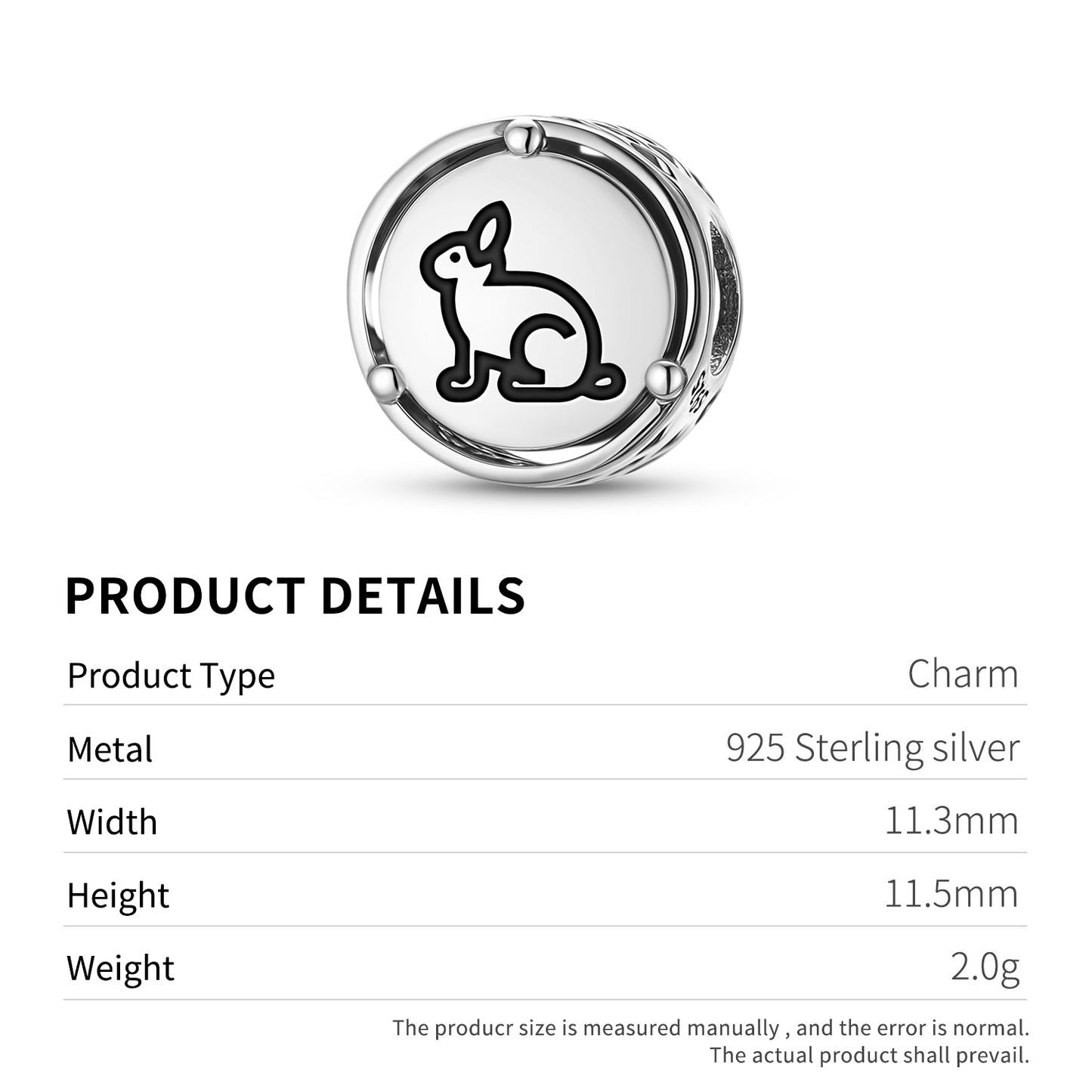 925 Sterling Silver Animal RABBIT Charms For Bracelets & Necklaces Pendants Beads Jewelry Fit Pan Bracelet Charm Ethnic Cultural Symbols Gifts For Women