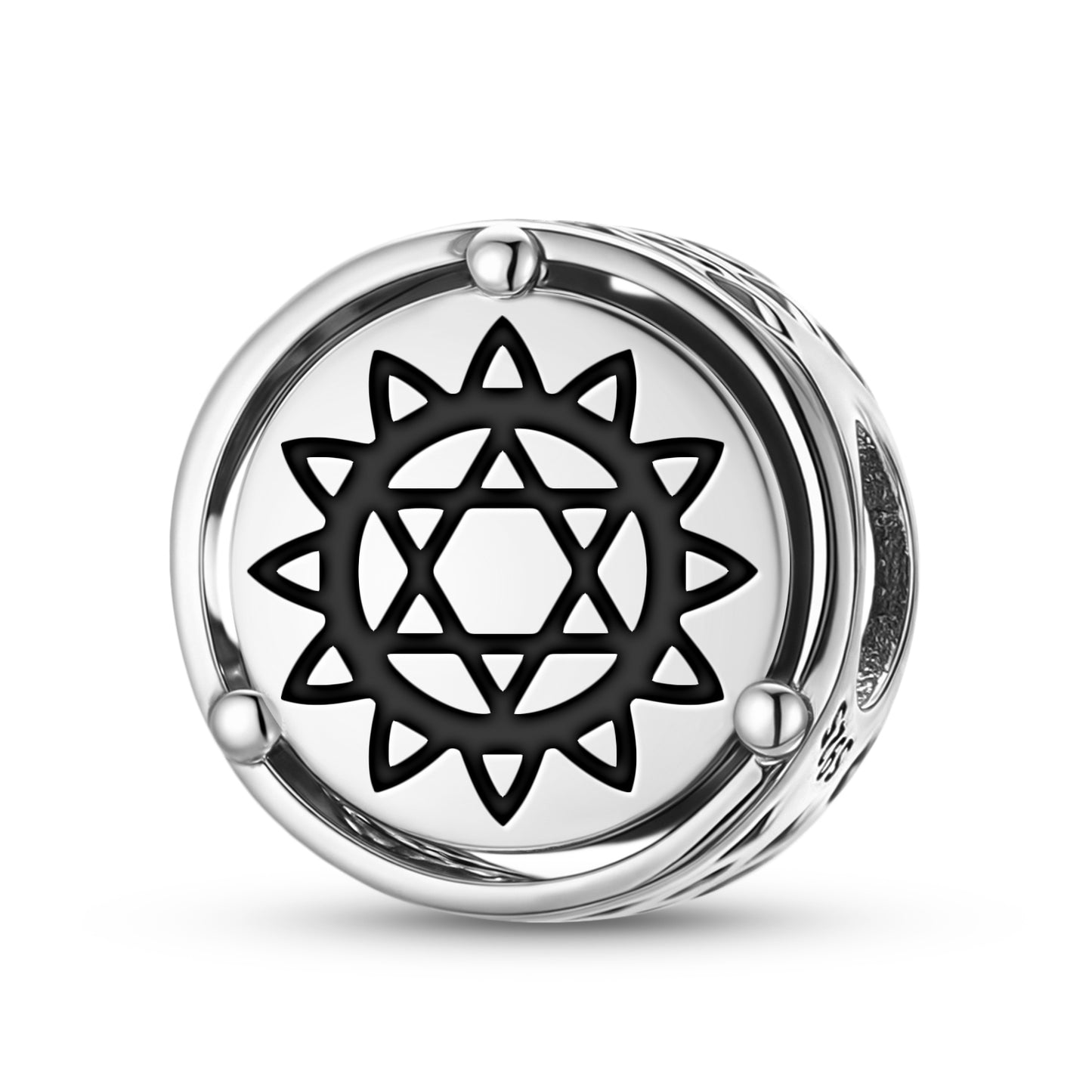 925 Sterling Silver Chakra Heart Charms For Bracelets & Necklaces Pendants Beads Jewelry Fit Pan Bracelet Charm Ethnic Cultural Symbols Gifts For Women
