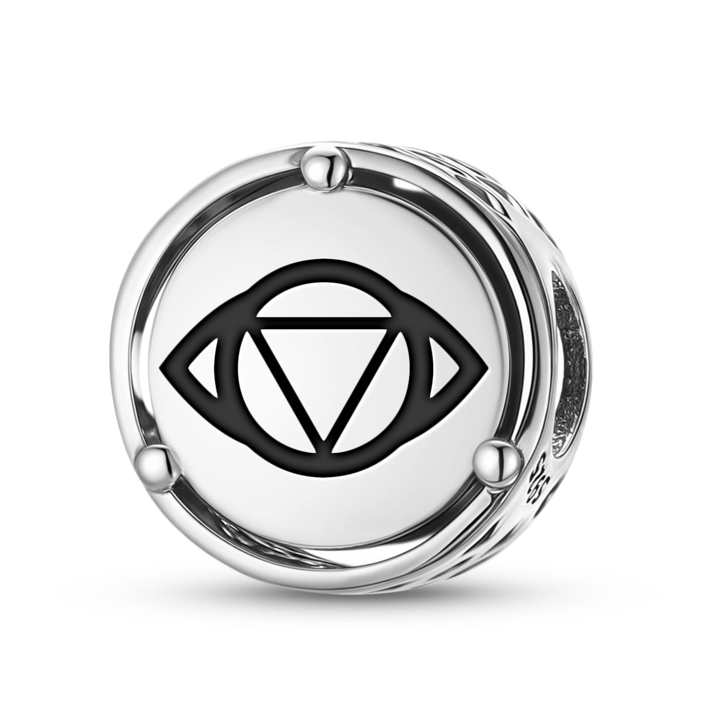925 Sterling Silver Chakra Third Eye Charms For Bracelets & Necklaces Pendants Beads Jewelry Fit Pan Bracelet Charm Ethnic Cultural Symbols Gifts For Women