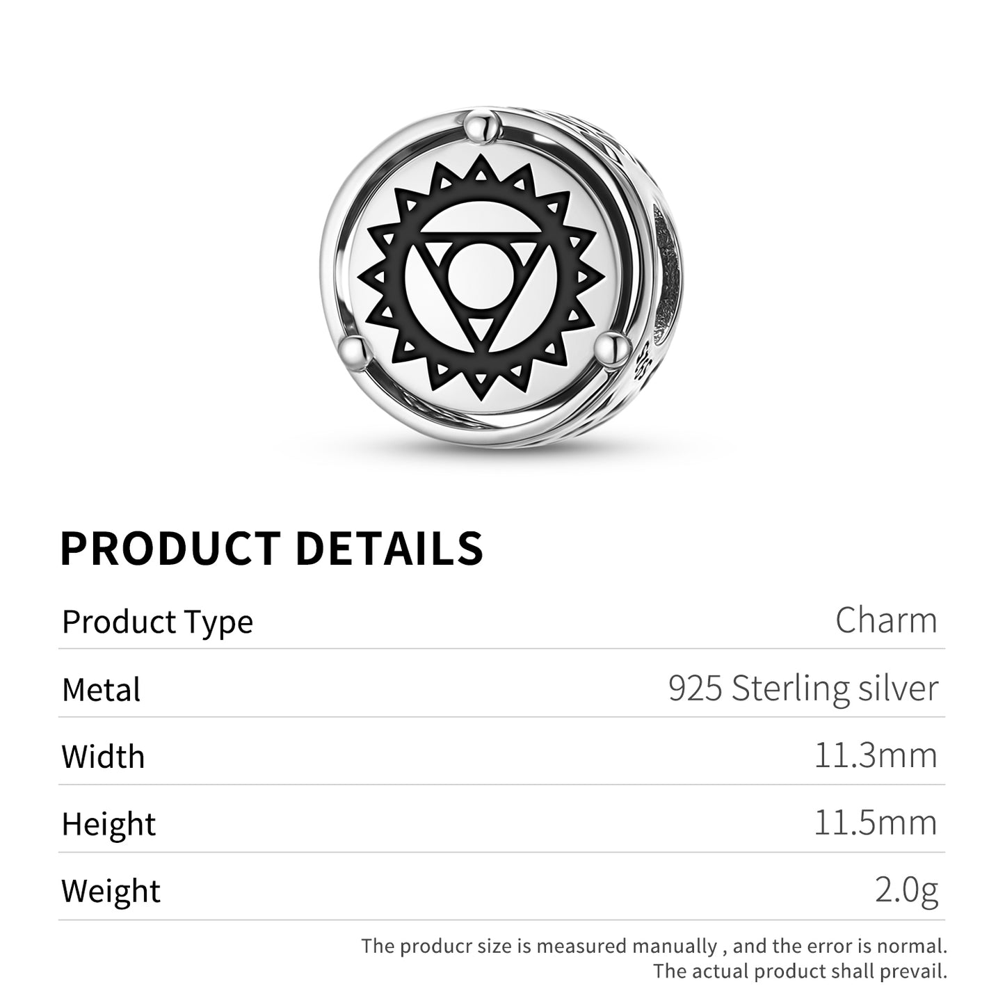 925 Sterling Silver Chakra Throat Charms For Bracelets & Necklaces Pendants Beads Jewelry Fit Pan Bracelet Charm Ethnic Cultural Symbols Gifts For Women