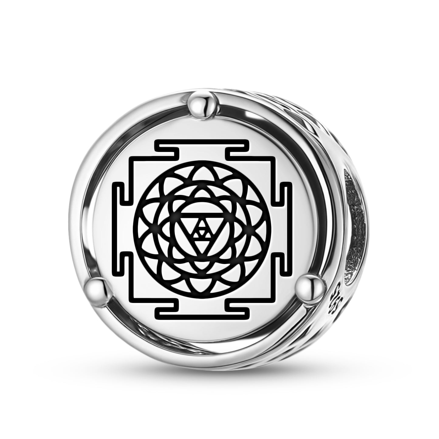 925 Sterling Silver Yantra Kanakdhara Yantra Charms For Bracelets & Necklaces Pendants Beads Jewelry Fit Pan Bracelet Charm Ethnic Cultural Symbols Gifts For Women