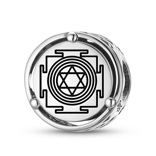 925 Sterling Silver Yantra Shani Yantra Charms For Bracelets & Necklaces Pendants Beads Jewelry Fit Pan Bracelet Charm Ethnic Cultural Symbols Gifts For Women
