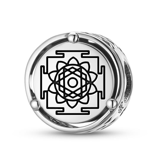 925 Sterling Silver Yantra Buddha Yantra Charms For Bracelets & Necklaces Pendants Beads Jewelry Fit Pan Bracelet Charm Ethnic Cultural Symbols Gifts For Women