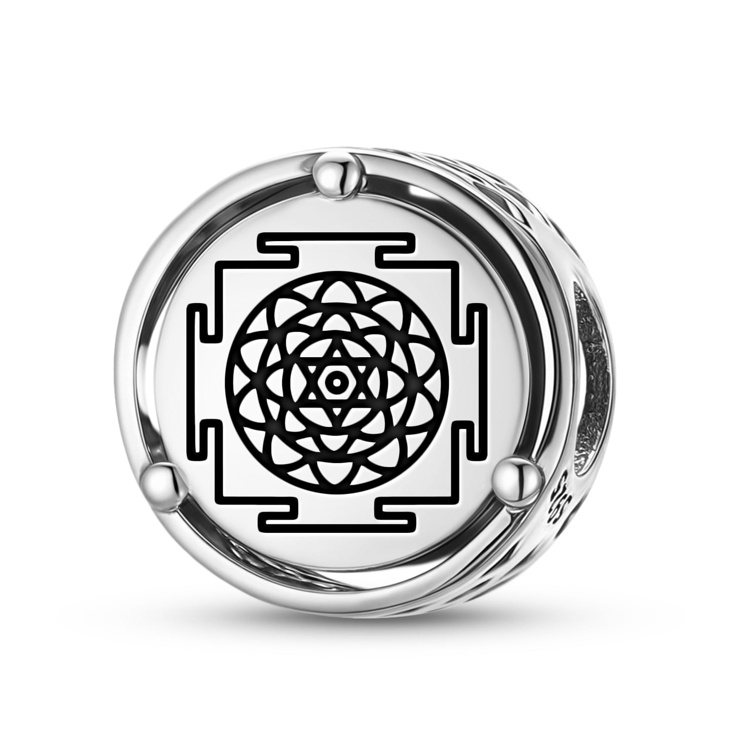 925 Sterling Silver Yantra Surya Yantra Charms For Bracelets & Necklaces Pendants Beads Jewelry Fit Pan Bracelet Charm Ethnic Cultural Symbols Gifts For Women