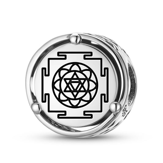 925 Sterling Silver Yantra Mahamrityunjay Yantra Charms For Bracelets & Necklaces Pendants Beads Jewelry Fit Pan Bracelet Charm Ethnic Cultural Symbols Gifts For Women