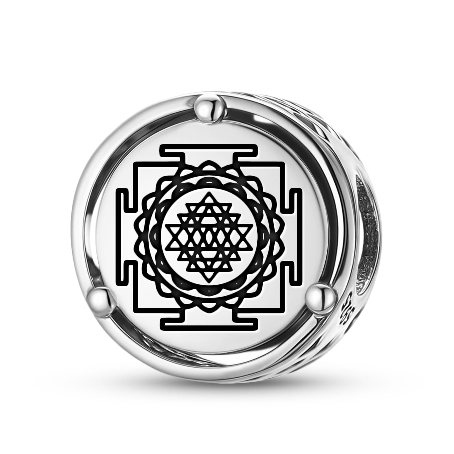 925 Sterling Silver Yantra Kuber Yantra Charms For Bracelets & Necklaces Pendants Beads Jewelry Fit Pan Bracelet Charm Ethnic Cultural Symbols Gifts For Women