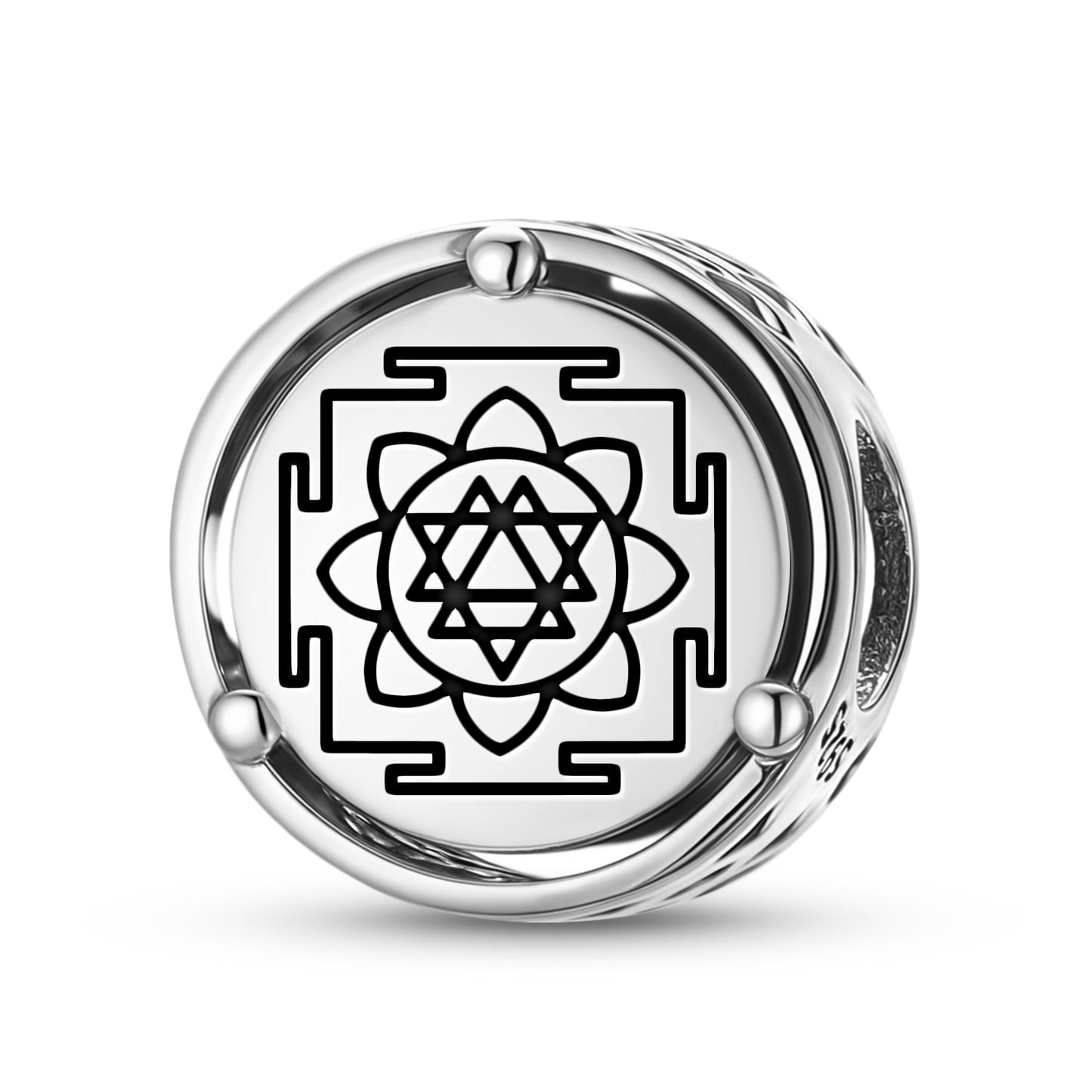 925 Sterling Silver Yantra Durga Yantra Charms For Bracelets & Necklaces Pendants Beads Jewelry Fit Pan Bracelet Charm Ethnic Cultural Symbols Gifts For Women