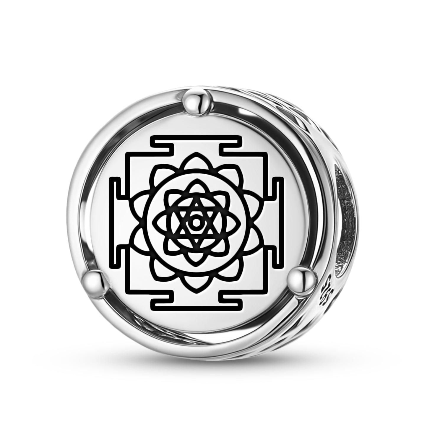 925 Sterling Silver Yantra Gayatri Yantra Charms For Bracelets & Necklaces Pendants Beads Jewelry Fit Pan Bracelet Charm Ethnic Cultural Symbols Gifts For Women