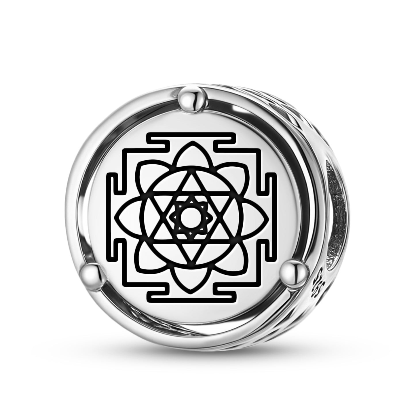 925 Sterling Silver Yantra Kamla Yantra Charms For Bracelets & Necklaces Pendants Beads Jewelry Fit Pan Bracelet Charm Ethnic Cultural Symbols Gifts For Women
