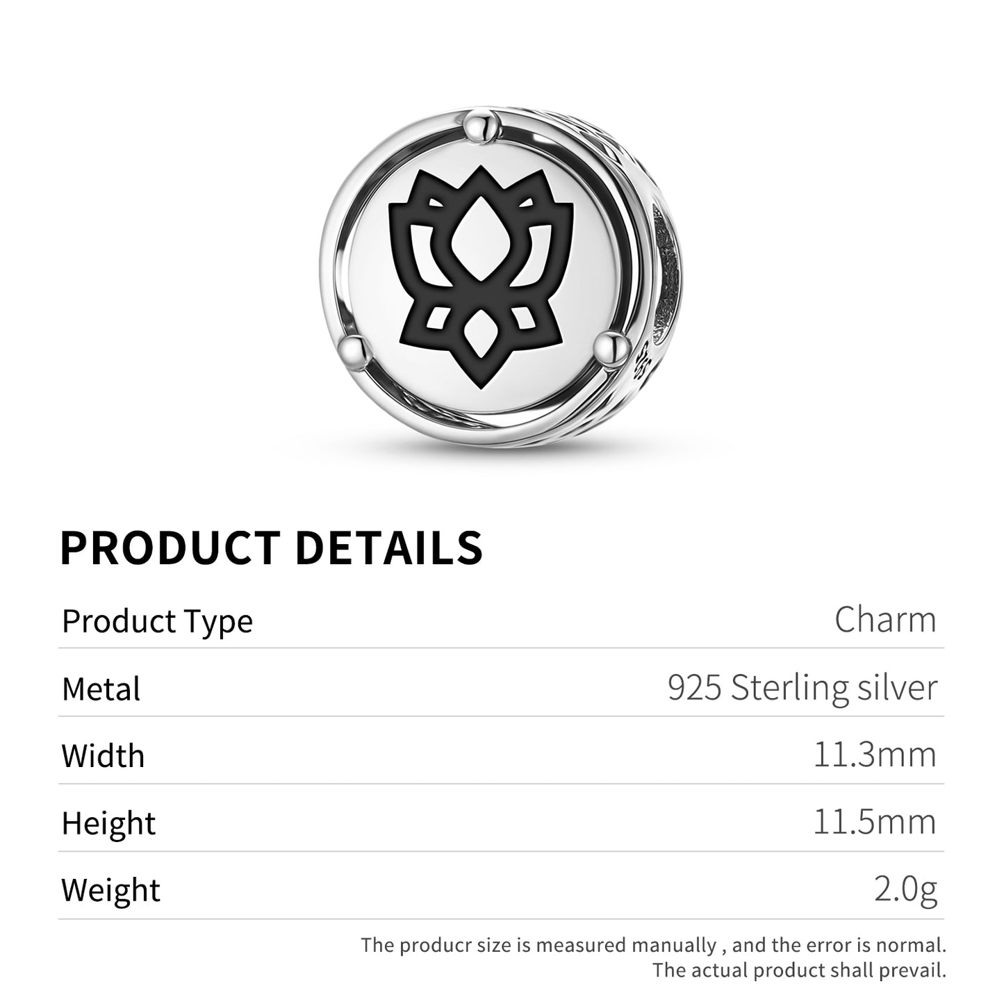 925 Sterling Silver Ashtamangala Padme – Lotus Charms For Bracelets & Necklaces Pendants Beads Jewelry Fit Pan Bracelet Charm Ethnic Cultural Symbols Gifts For Women
