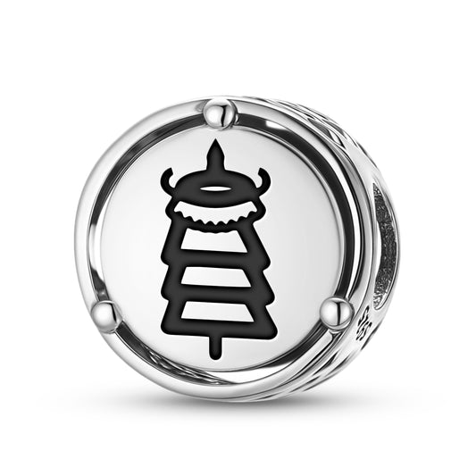 925 Sterling Silver Ashtamangala Dhvaja – Victory Banner Charms For Bracelets & Necklaces Pendants Beads Jewelry Fit Pan Bracelet Charm Ethnic Cultural Symbols Gifts For Women