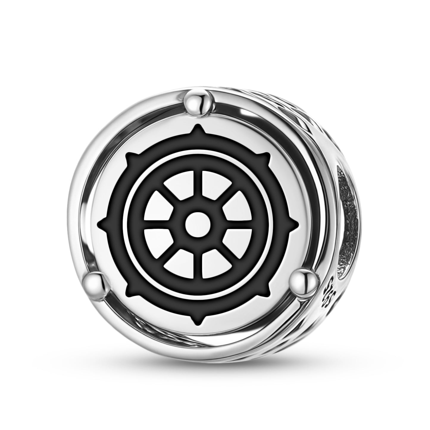 925 Sterling Silver Ashtamangala Dharmachakra – Wheel Of Law Charms For Bracelets & Necklaces Pendants Beads Jewelry Fit Pan Bracelet Charm Ethnic Cultural Symbols Gifts For Women