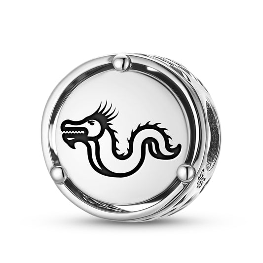 925 Sterling Silver Chinese Huanglong Dragon Charms For Bracelets & Necklaces Pendants Beads Jewelry Fit Pan Bracelet Charm Ethnic Cultural Symbols Gifts For Women