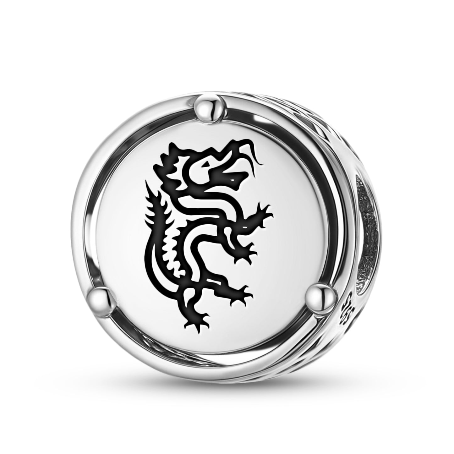 925 Sterling Silver Chinese Panlong Dragon Charms For Bracelets & Necklaces Pendants Beads Jewelry Fit Pan Bracelet Charm Ethnic Cultural Symbols Gifts For Women