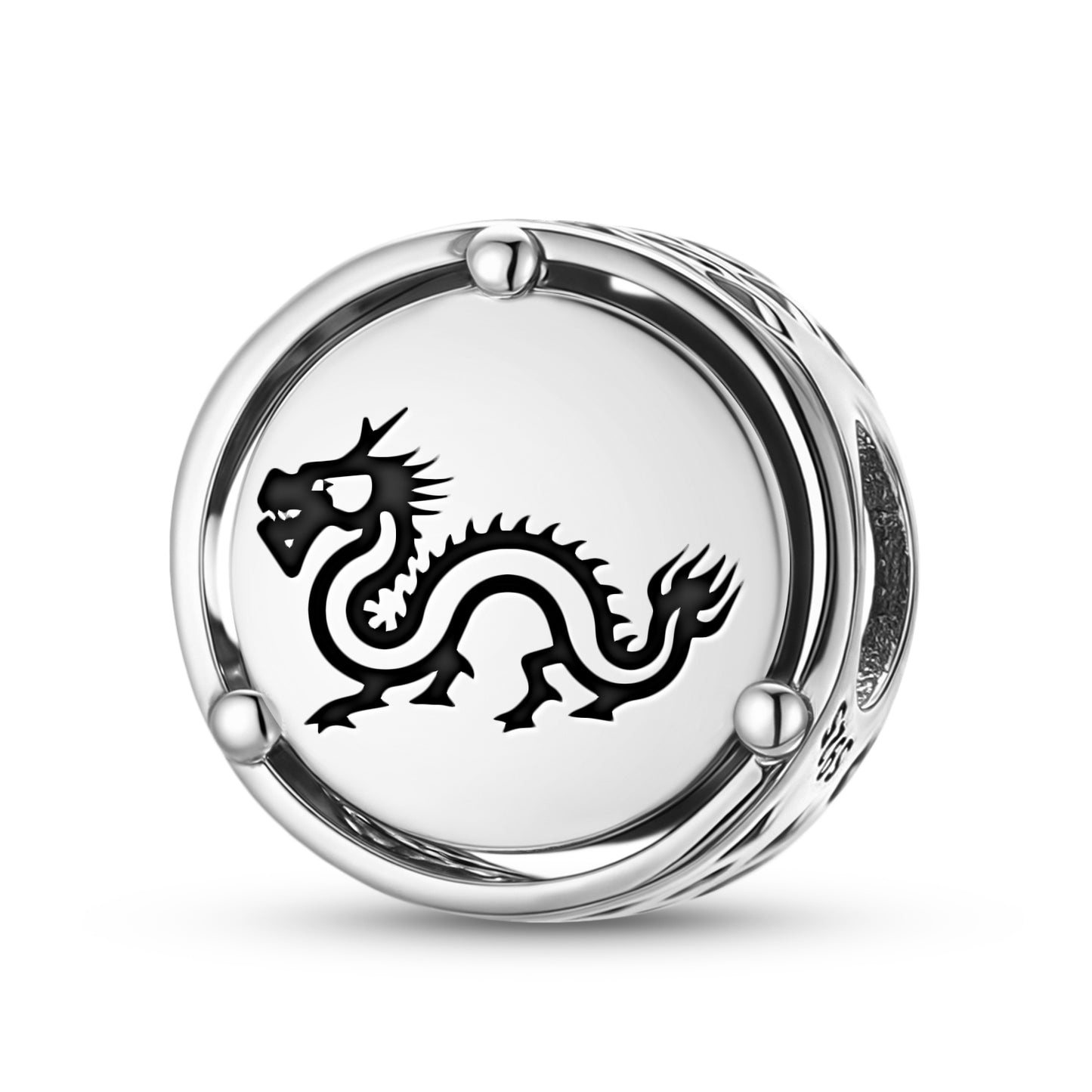925 Sterling Silver Chinese Qiulong Dragon Charms For Bracelets & Necklaces Pendants Beads Jewelry Fit Pan Bracelet Charm Ethnic Cultural Symbols Gifts For Women